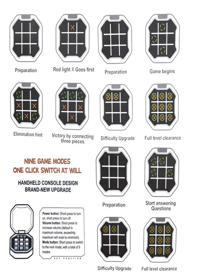 ADKD AI Intelligence Tic Tac Toe Handheld Game Console for Kids - 9 Mode, Portable Smart Puzzle Memory Training Toy (Multicolor) - Image 2
